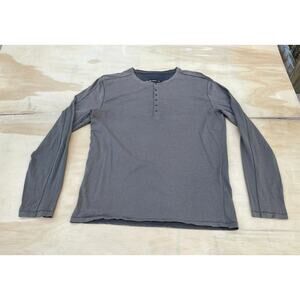 John Varvatos Men's Brown Long Sleeves Plain Quarter‎ Button Sweater, Size M